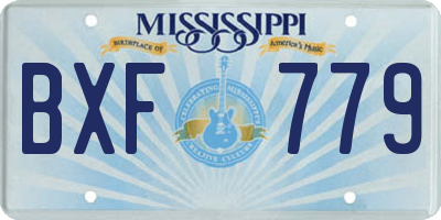 MS license plate BXF779