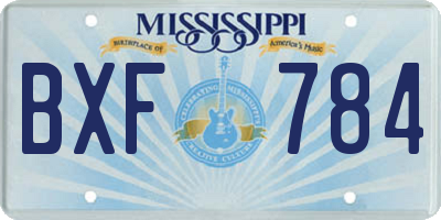 MS license plate BXF784