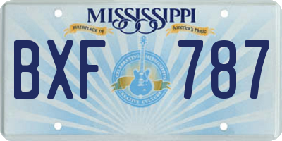 MS license plate BXF787
