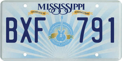 MS license plate BXF791