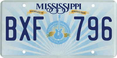 MS license plate BXF796