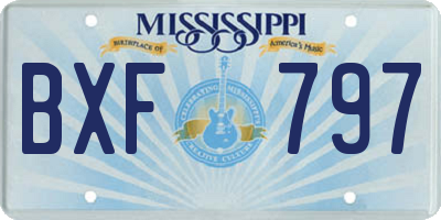 MS license plate BXF797