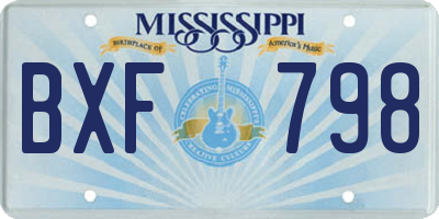 MS license plate BXF798