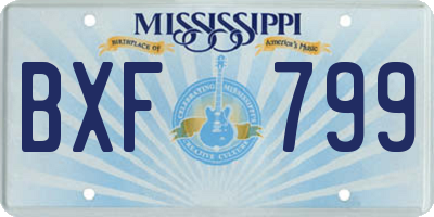 MS license plate BXF799
