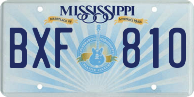 MS license plate BXF810