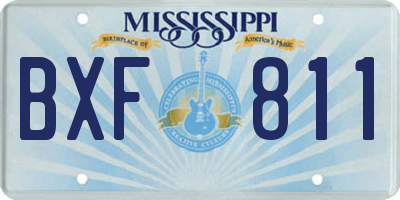 MS license plate BXF811