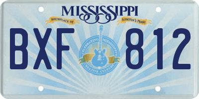 MS license plate BXF812