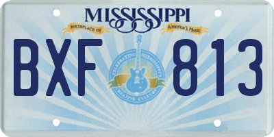 MS license plate BXF813