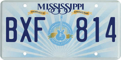MS license plate BXF814