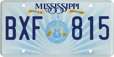 MS license plate BXF815