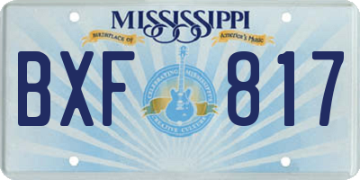MS license plate BXF817