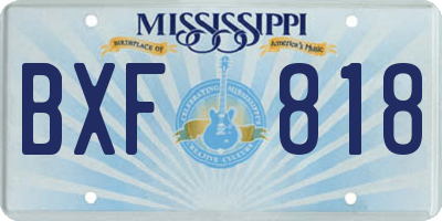MS license plate BXF818