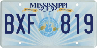 MS license plate BXF819