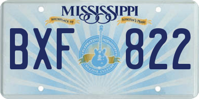 MS license plate BXF822