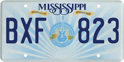 MS license plate BXF823