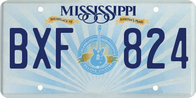 MS license plate BXF824