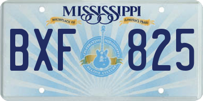 MS license plate BXF825
