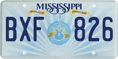 MS license plate BXF826