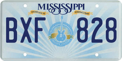 MS license plate BXF828