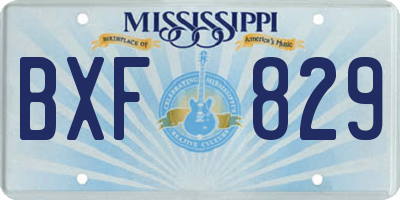MS license plate BXF829