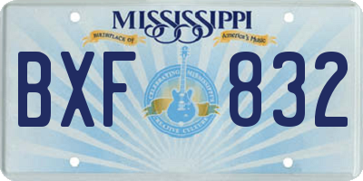 MS license plate BXF832