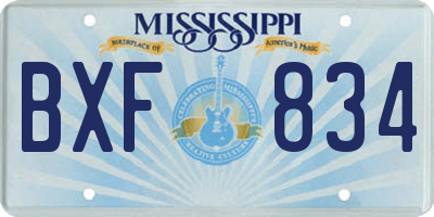 MS license plate BXF834
