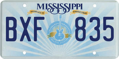MS license plate BXF835
