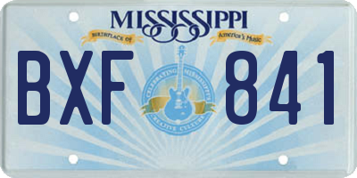 MS license plate BXF841