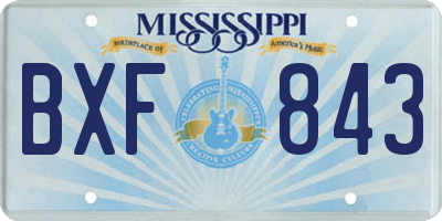 MS license plate BXF843