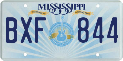 MS license plate BXF844