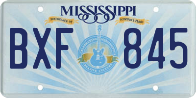 MS license plate BXF845