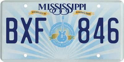 MS license plate BXF846