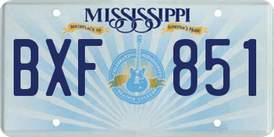 MS license plate BXF851