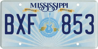 MS license plate BXF853