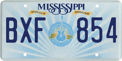 MS license plate BXF854