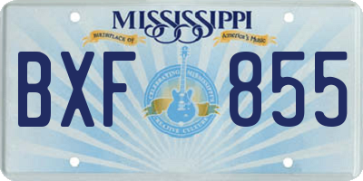 MS license plate BXF855