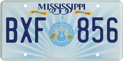 MS license plate BXF856