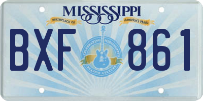 MS license plate BXF861