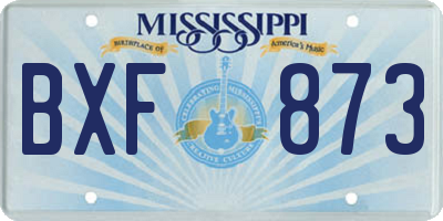 MS license plate BXF873