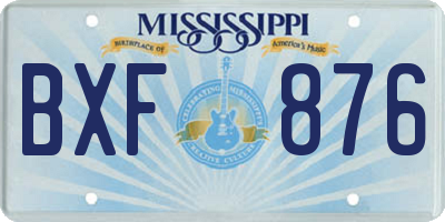 MS license plate BXF876