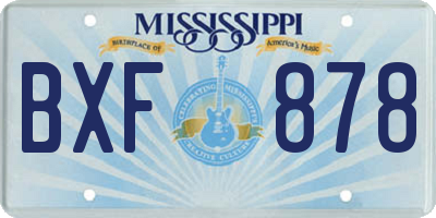 MS license plate BXF878