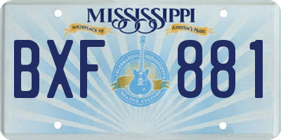 MS license plate BXF881