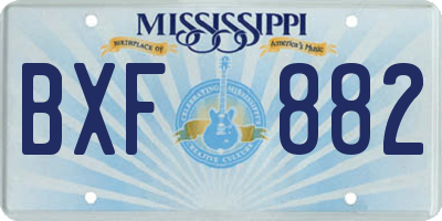 MS license plate BXF882