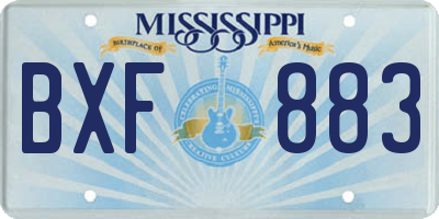MS license plate BXF883