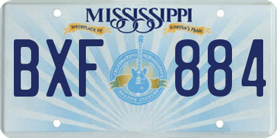MS license plate BXF884