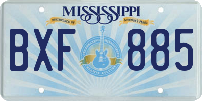 MS license plate BXF885