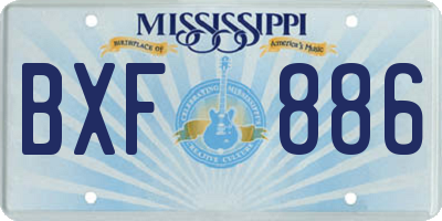 MS license plate BXF886