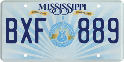 MS license plate BXF889