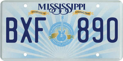 MS license plate BXF890