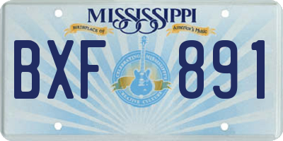 MS license plate BXF891